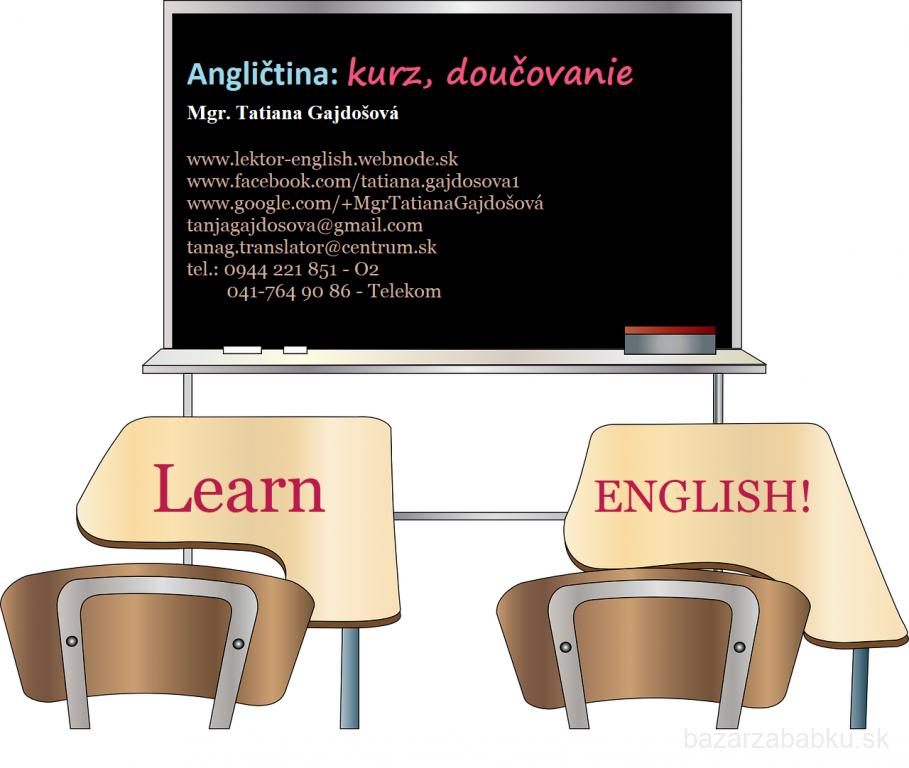 Anglický jazyk - kurz, doučovanie 